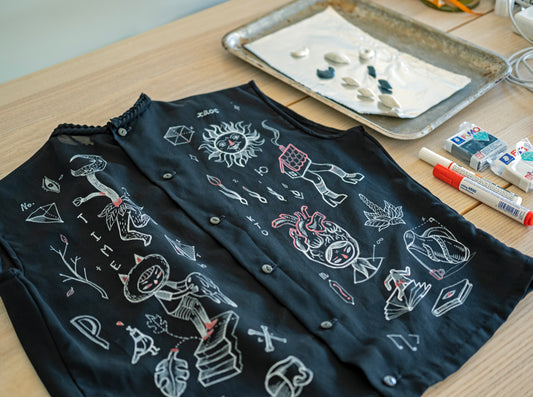 Hand-decorated Occult Blouse