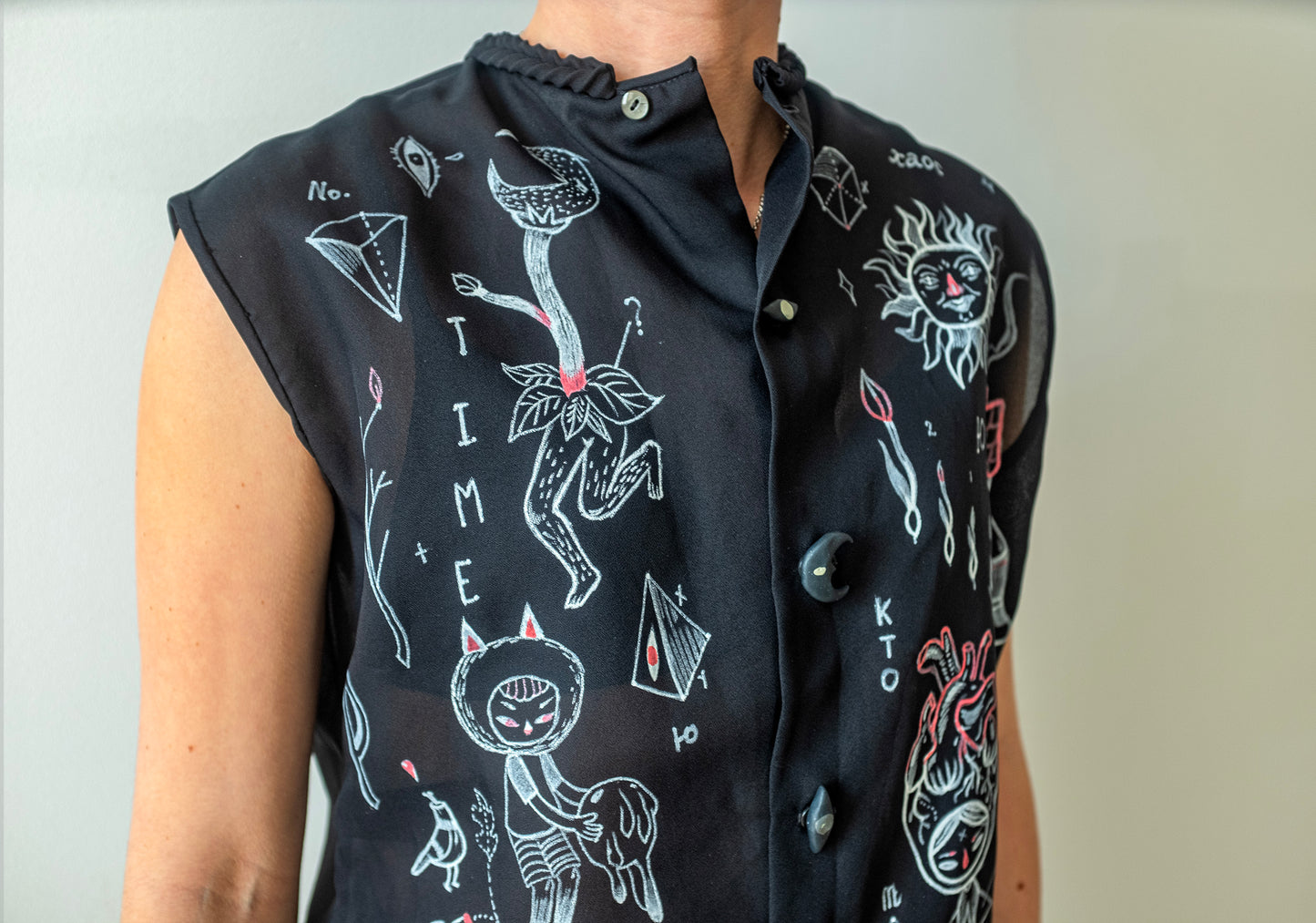 Hand-decorated Occult Blouse